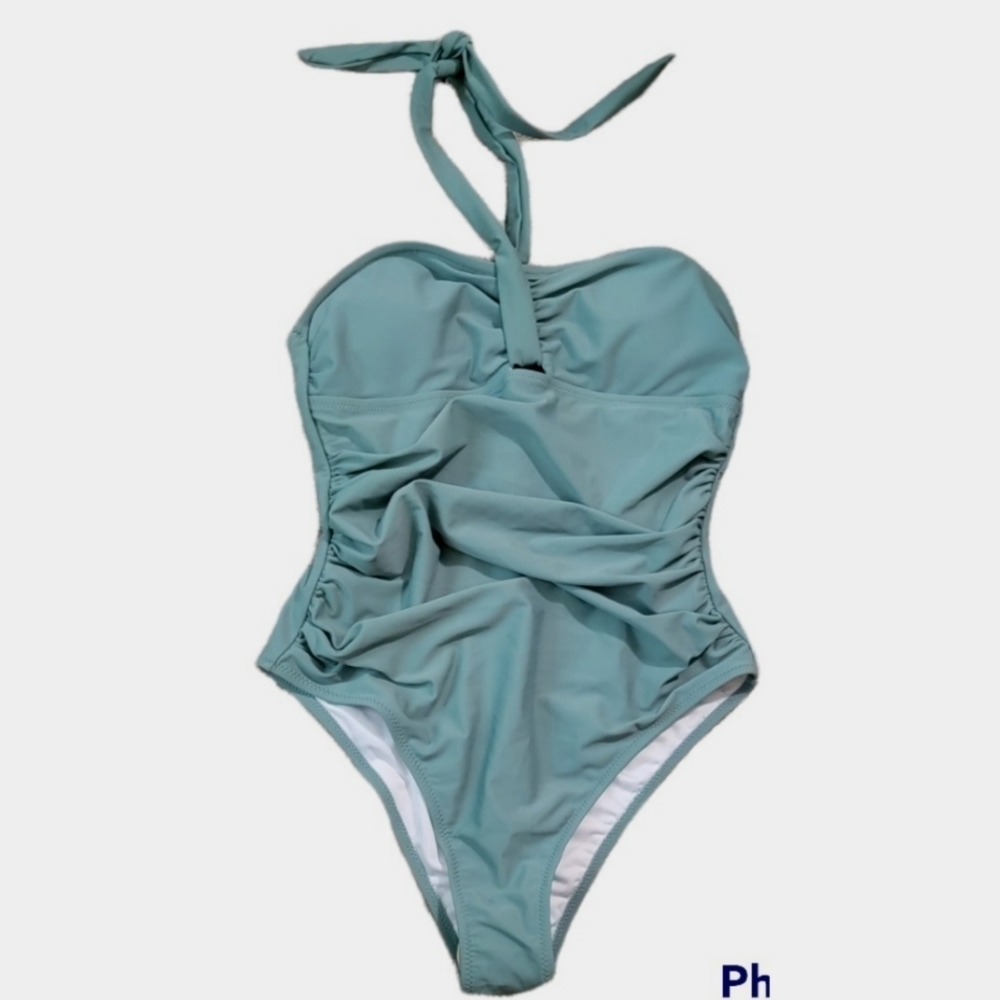 Cupshe Halter tie one piece Swimsuit Green Size M